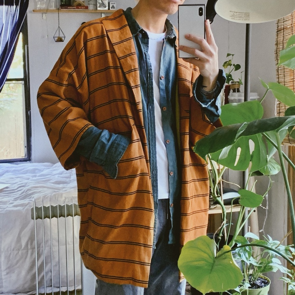 Striped Brown Cardigan for Men